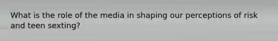What is the role of the media in shaping our perceptions of risk and teen sexting?