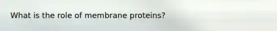 What is the role of membrane proteins?