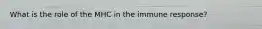 What is the role of the MHC in the immune response?