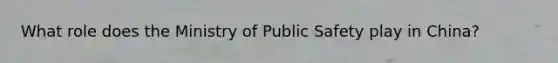 What role does the Ministry of Public Safety play in China?