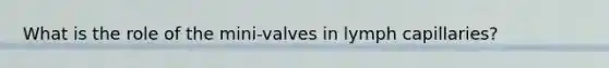 What is the role of the mini-valves in lymph capillaries?