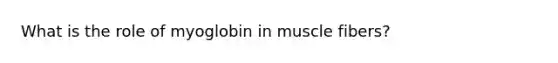 What is the role of myoglobin in muscle fibers?