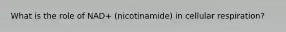 What is the role of NAD+ (nicotinamide) in cellular respiration?