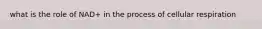 what is the role of NAD+ in the process of cellular respiration