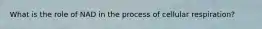 What is the role of NAD in the process of cellular respiration?