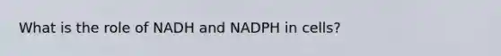 What is the role of NADH and NADPH in cells?