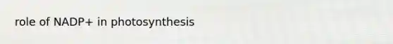 role of NADP+ in photosynthesis