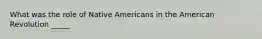 What was the role of Native Americans in the American Revolution _____