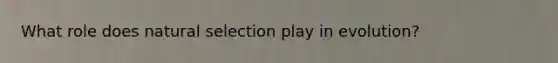 What role does natural selection play in evolution?