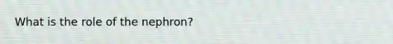What is the role of the nephron?