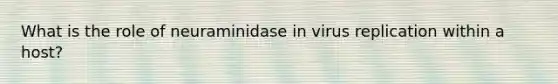 What is the role of neuraminidase in virus replication within a host?