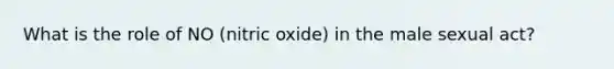 What is the role of NO (nitric oxide) in the male sexual act?