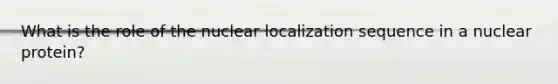 What is the role of the nuclear localization sequence in a nuclear protein?