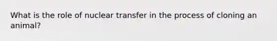 What is the role of nuclear transfer in the process of cloning an animal?