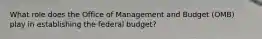 What role does the Office of Management and Budget (OMB) play in establishing the federal budget?