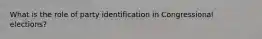 What is the role of party identification in Congressional elections?