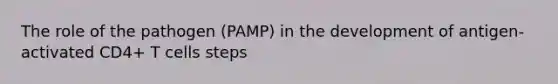 The role of the pathogen (PAMP) in the development of antigen-activated CD4+ T cells steps