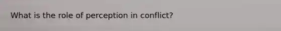 What is the role of perception in conflict?