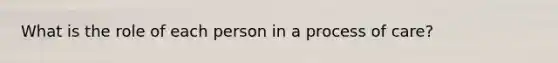 What is the role of each person in a process of care?
