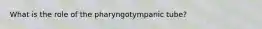 What is the role of the pharyngotympanic tube?