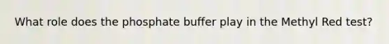 What role does the phosphate buffer play in the Methyl Red test?