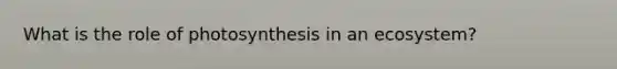 What is the role of photosynthesis in an ecosystem?