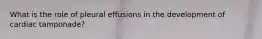 What is the role of pleural effusions in the development of cardiac tamponade?