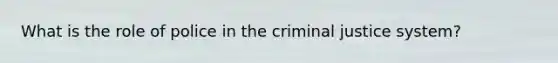 What is the role of police in the criminal justice system?