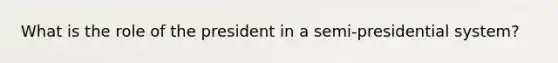 What is the role of the president in a semi-presidential system?