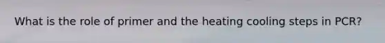 What is the role of primer and the heating cooling steps in PCR?