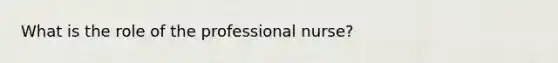 What is the role of the professional nurse?