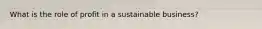 What is the role of profit in a sustainable business?