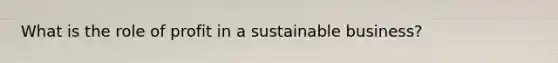 What is the role of profit in a sustainable business?