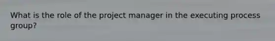 What is the role of the project manager in the executing process group?