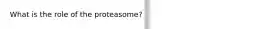 What is the role of the proteasome?