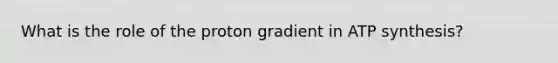 What is the role of the proton gradient in ATP synthesis?