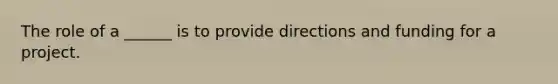 The role of a ______ is to provide directions and funding for a project.