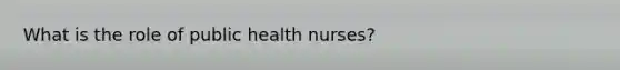 What is the role of public health nurses?