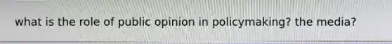 what is the role of public opinion in policymaking? the media?