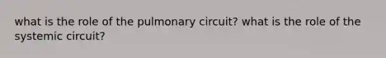 what is the role of the pulmonary circuit? what is the role of the systemic circuit?