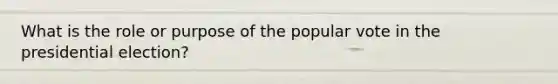 What is the role or purpose of the popular vote in the presidential election?