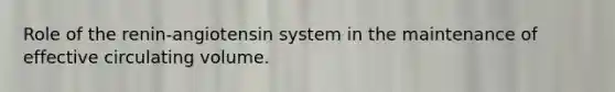 Role of the renin-angiotensin system in the maintenance of effective circulating volume.