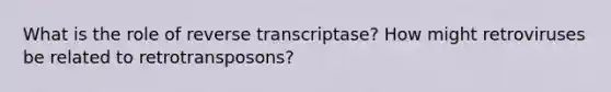 What is the role of reverse transcriptase? How might retroviruses be related to retrotransposons?