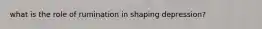 what is the role of rumination in shaping depression?