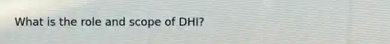 What is the role and scope of DHI?