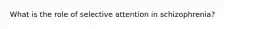 What is the role of selective attention in schizophrenia?