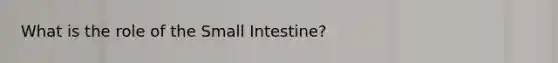 What is the role of the Small Intestine?