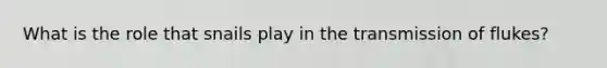 What is the role that snails play in the transmission of flukes?