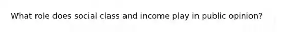 What role does social class and income play in public opinion?