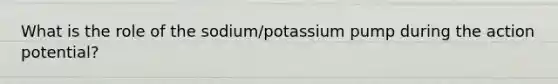 What is the role of the sodium/potassium pump during the action potential?